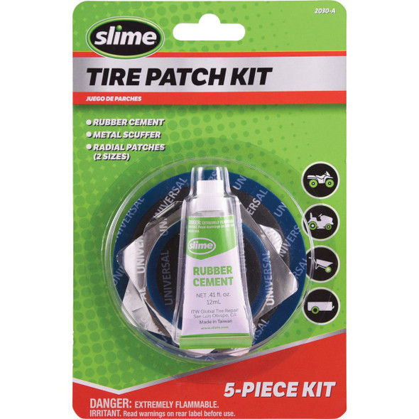Slime Deluxe Tubeless Tire Patch  Repair Kit & Glue (5-Piece) 2030-A