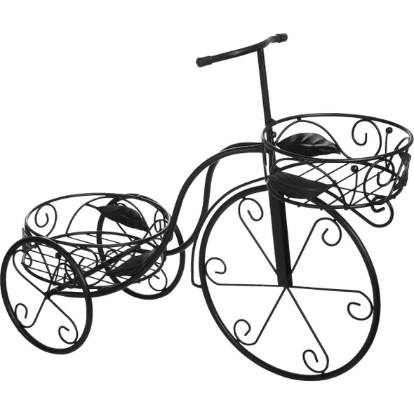 Best Garden Black Powder-Coat Steel 22 In. H. Tricycle Plant Stand JA1304