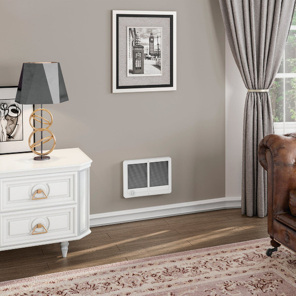 Cadet Com-Pak 3000W 240V Twin Electric Fan-Forced Heater with Thermostat, White