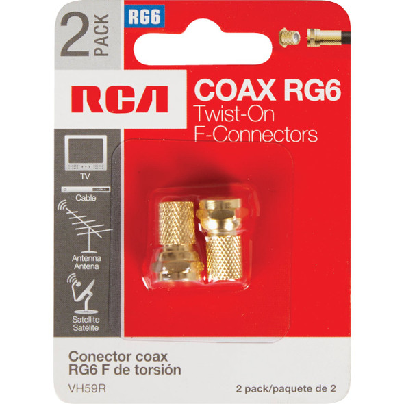 RCA RG Twist-On Coaxial F-Connector (2-Pack) VH59R 535397