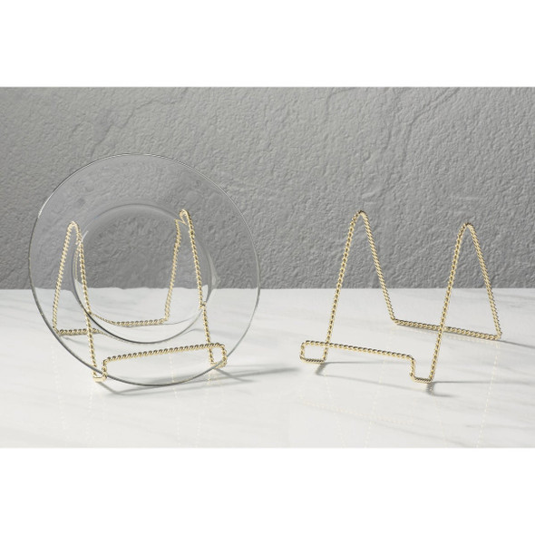 Tripar 6 In. Brass Twisted Wire Plate Stand 23-1246 636703