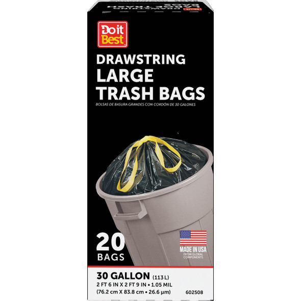 Do it Best 30 Gal. Large Black Trash Bag (20-Count) Do it Best 30 Gal. Large Black Trash Bag (20-Count)