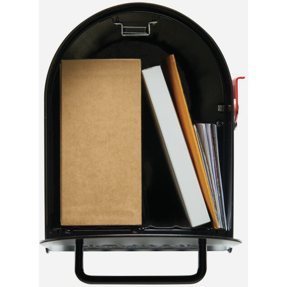 Gibraltar Ironside Black Steel Post Mount Mailbox MB801BAM 208180