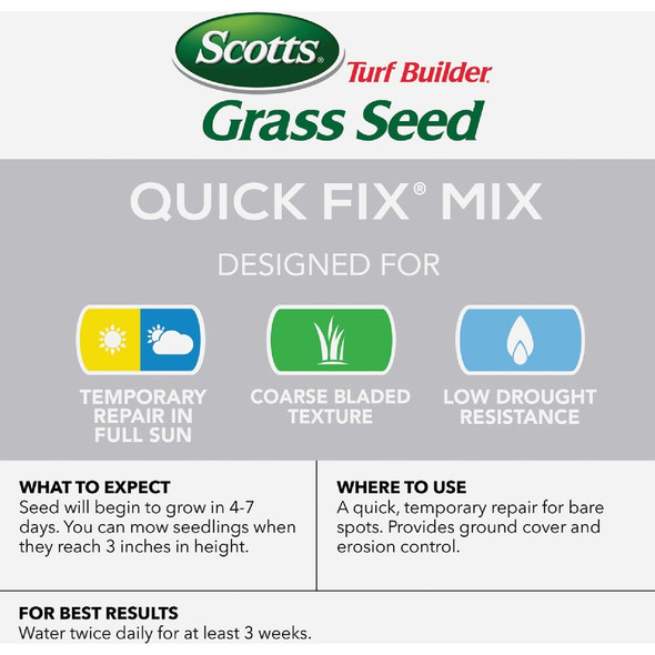 Scotts Turf Builder Quick Fix 3 Lb. 750 Sq. Ft. Grass Seed Mix 18272 714704