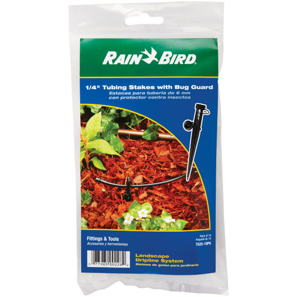 Rain Bird 1-4 In. Tubing Plastic Tubing Stake with Bug Guard (10-Pack) TS25-10PS2 729185