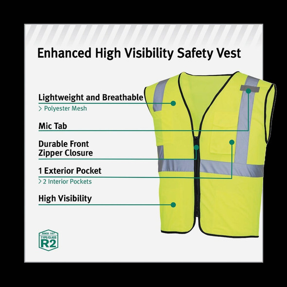 Safety Works 1sze Solid Class2 Vest SW46204-O 701982