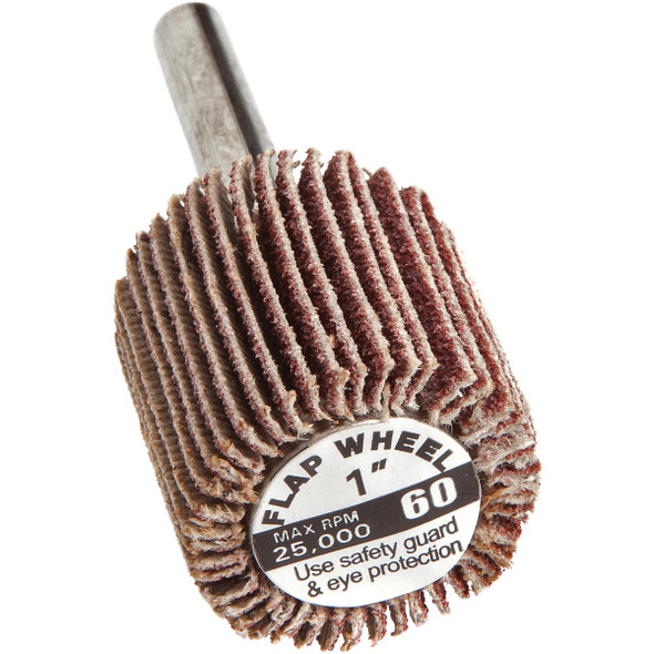 Forney 1 In. x 1/4 In. 60 Grit Shank Mounted Flap Sanding Wheel 60190
