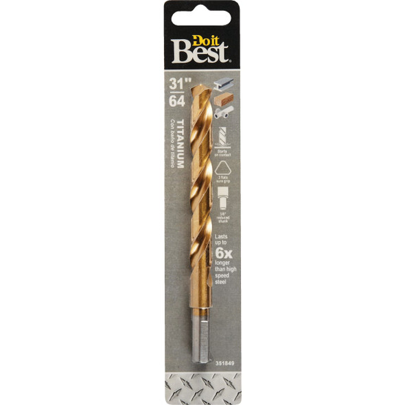Do it Best 31/64 In. Titanium Drill Bit 221281DB