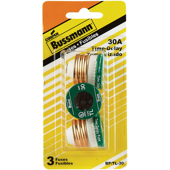 Bussmann 30A BP-TL Time-Delay Plug Fuse (3-Pack) BP-TL-30 519251