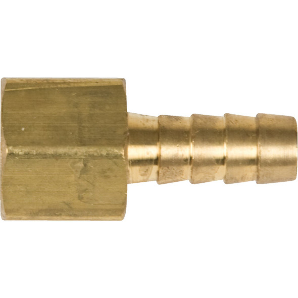 Forney 1/4 In. Barb 3/8 In. FNPT Brass Hose End 75358 Forney 1/4 In. Barb 3/8 In. FNPT Brass Hose End 75358