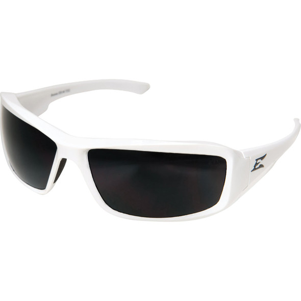 Edge Eyewear Brazeau Gloss White Frame Safety Glasses with Smoke Lenses XB146