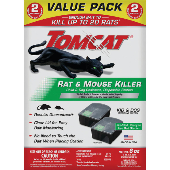 TOMCAT Disposable Bait Station Rat & Mouse Killer (2-Pack) 4388404