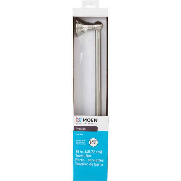 Moen Preston 18 In. Towel Bar, Brushed Nickel DN8418BN 461040