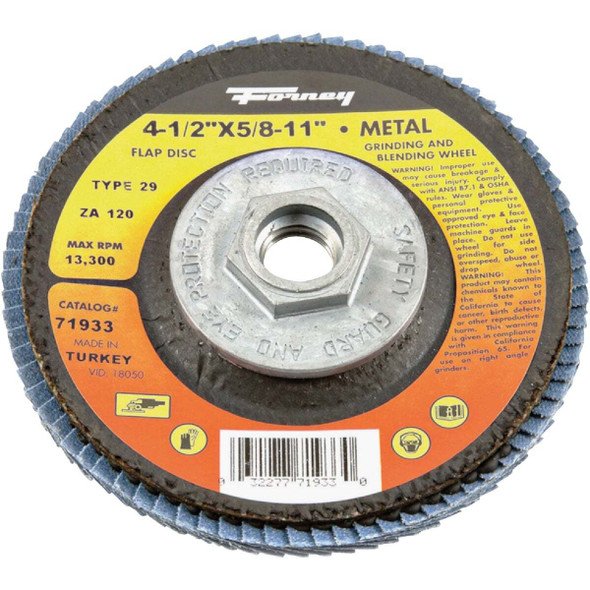 Forney 120g Blue Zir Flap Disc 71933