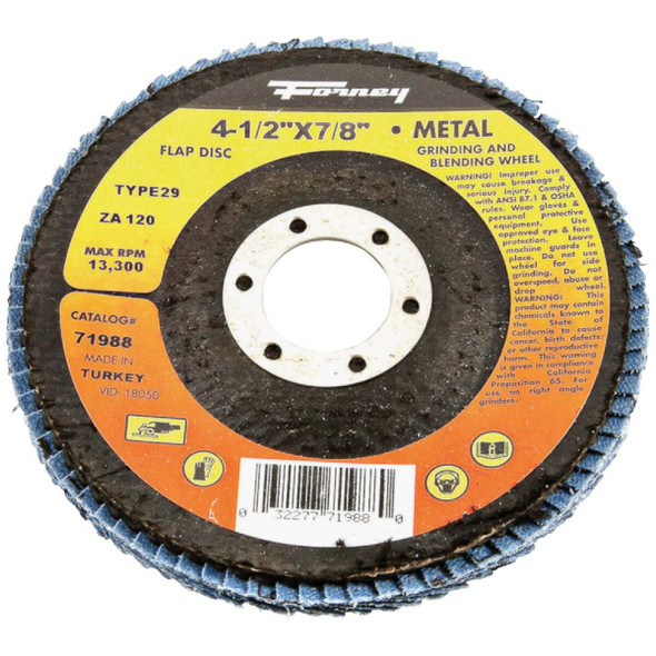 Forney 120g Blue Zir Flap Disc 71988