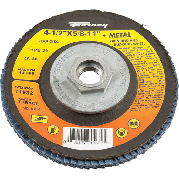 Forney 80gr Blue Zir Flap Disc 71932
