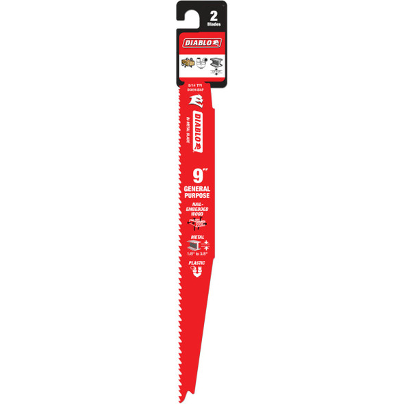 Diablo 2pk 9" 8-14t Recip Blade DS0914BGP2 300967
