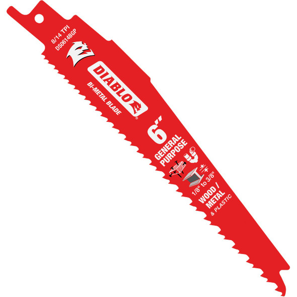 Diablo Demo Demon 6 In. 8/14 TPI Bi-Metal Reciprocating Saw Blade (5-Pack)
