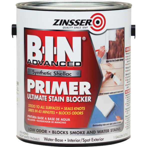 Zinsser B-I-N Water Base Primer, White, 1 Gal. 397393 770659