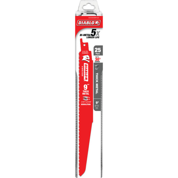 Diablo 25pk 9" 8-10 Recip Blade DS0908BFD25 301626