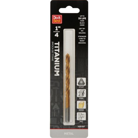 Do it Best 1/4 In. Titanium Drill Bit QJDIB-DB-012