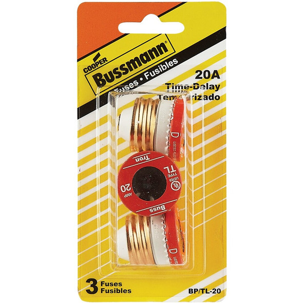 Bussmann 20A BP-TL Time-Delay Plug Fuse (3-Pack) BP-TL-20 519243