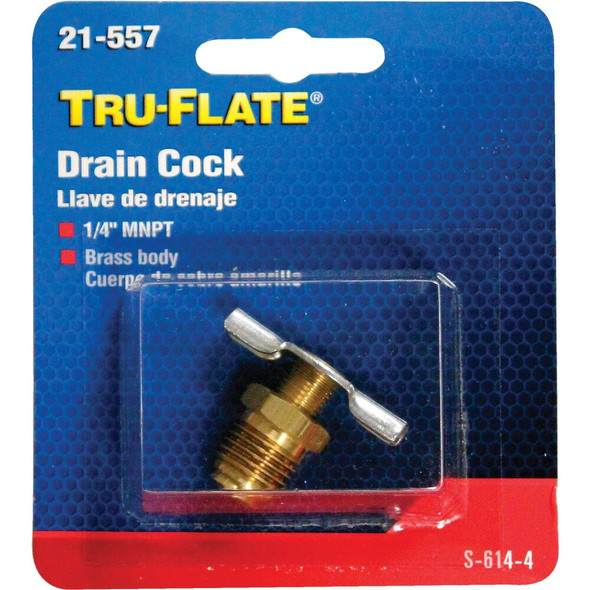 Tru-Flate 1-4 In. NPT Air Line Drain Cock 21-557 570085