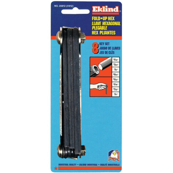 Eklind Heavy-Duty Hex Key Set, 8-Piece 20812