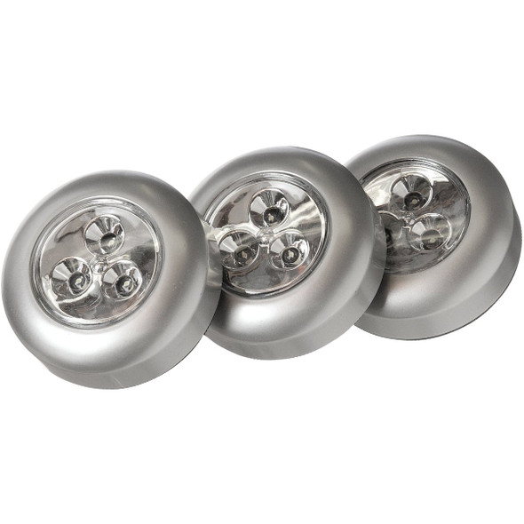 Light It 3-Bulb Silver LED Battery Tap Light (3-Pack) 30010-301