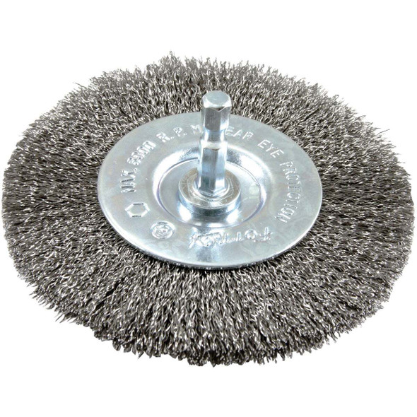 Forney 4 In. Hex Crimped, Fine Drill-Mounted Wire Wheel 72740