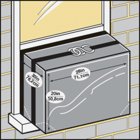 M-D Building Products Large Silver Air Conditioning Cover for Window Units 87619 260503