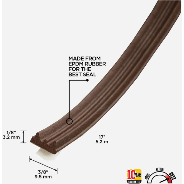 M-D 17' Brn Epdm Weatherstrp 02592 260471