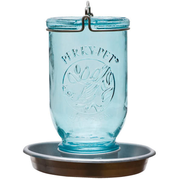 Perky-Pet 32 Oz. Blue Mason Jar Bird Waterer 783 Pack of 2