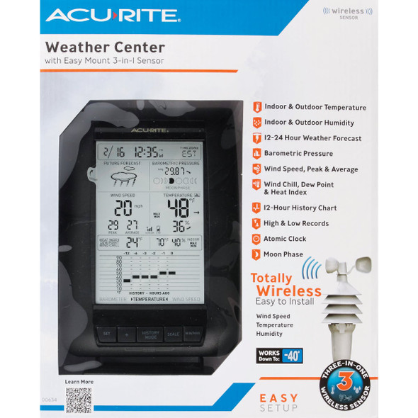 Acu-Rite Wind Weather Center Weather Station 00634A4 650178
