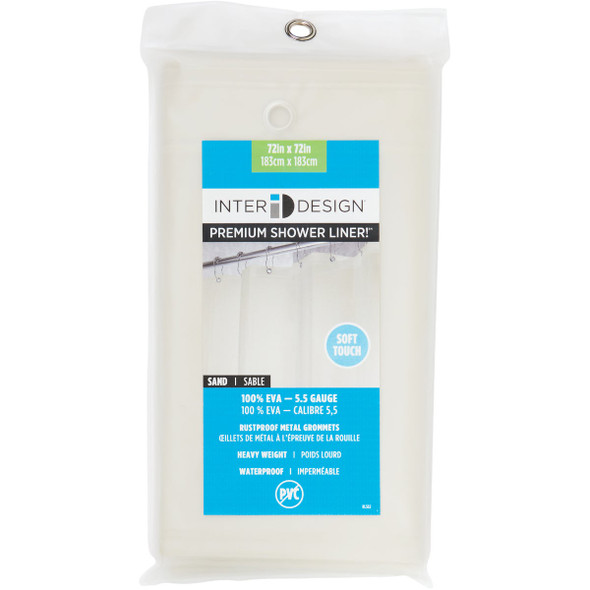 iDesign 72 In. x 72 In. Sand EVA Shower Curtain Liner