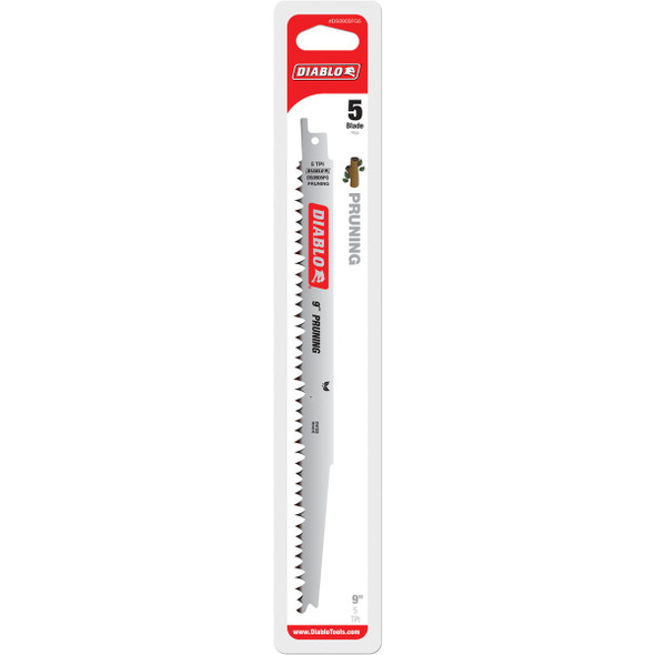 Diablo 9 In. 5 TPI Fleam Ground Pruning Reciprocating Saw Blade (5-Pack) DS0905FG5 301083