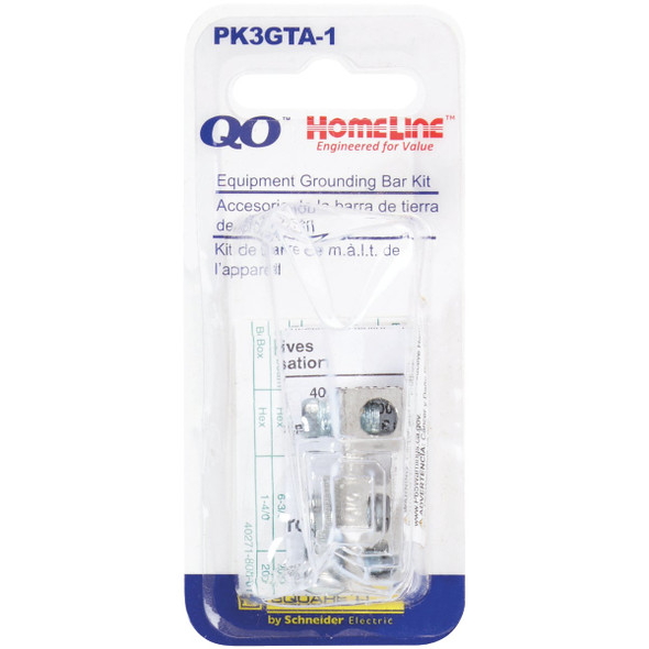 Square D 3-Terminal QO & Homeline Aluminum Ground Bar Kit PK3GTA1CP 528502