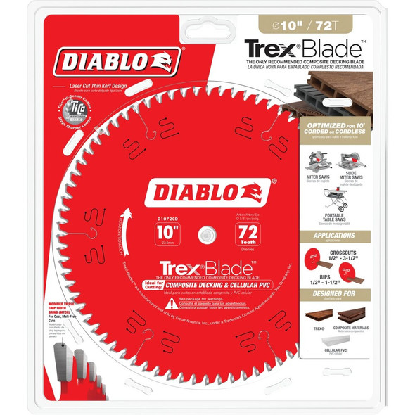 Diablo TrexBlade 10 In. 72-Tooth Circular Saw Blade D1072CD 300923