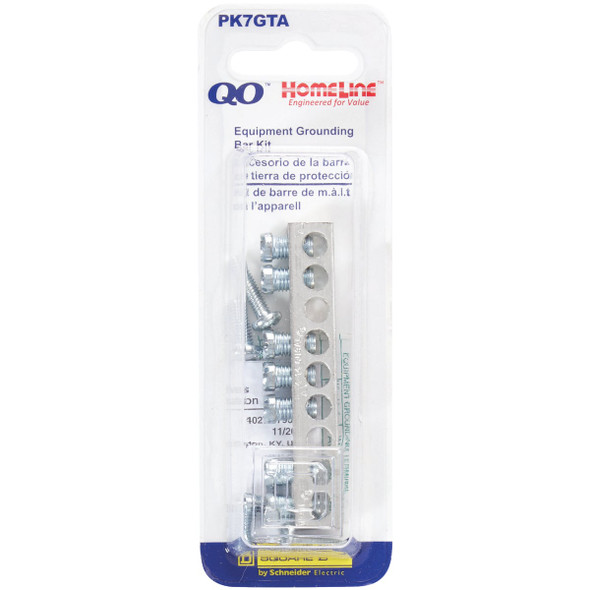 Square D 7-Terminal QO & Homeline Aluminum Ground Bar Kit PK7GTACP 528520