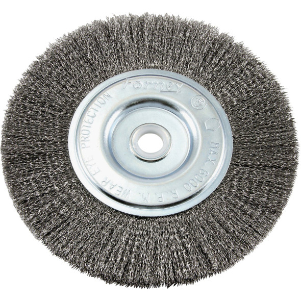 Forney 6 In. Crimped, Fine .008 In. Bench Grinder Wire Wheel 72747