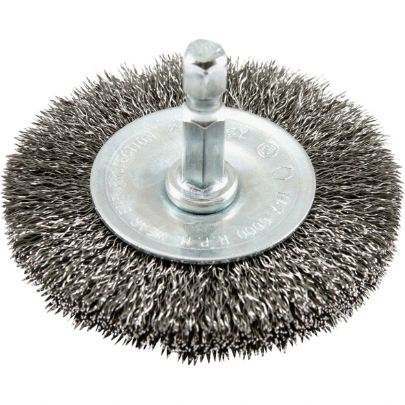Forney 2-1/2 In. Hex Crimped, Fine Drill-Mounted Wire Wheel 72734
