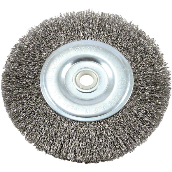 Forney 6 In. Crimped, Coarse .012 In. Bench Grinder Wire Wheel 72745