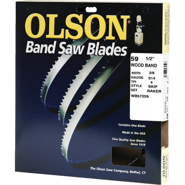 Olson 59-1/2 In. x 3/8 In. 4 TPI Skip Wood Cutting Band Saw Blade WB57259DB