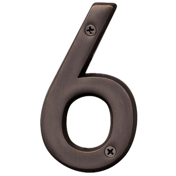 Hy-Ko Prestige Series 4 In. Oil Rubbed Bronze House Number Six BR-42OWB/6