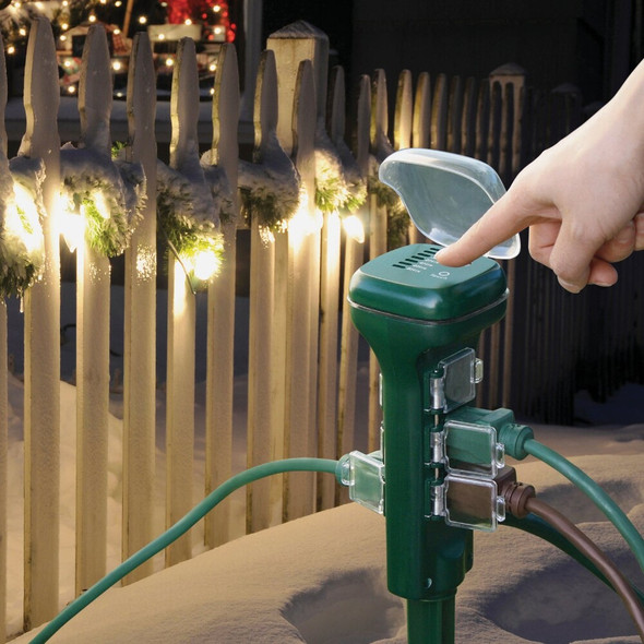 Prime 15A 125V 1875W Green Outdoor Timer Power Stake TNCDTSTK6-A 504637