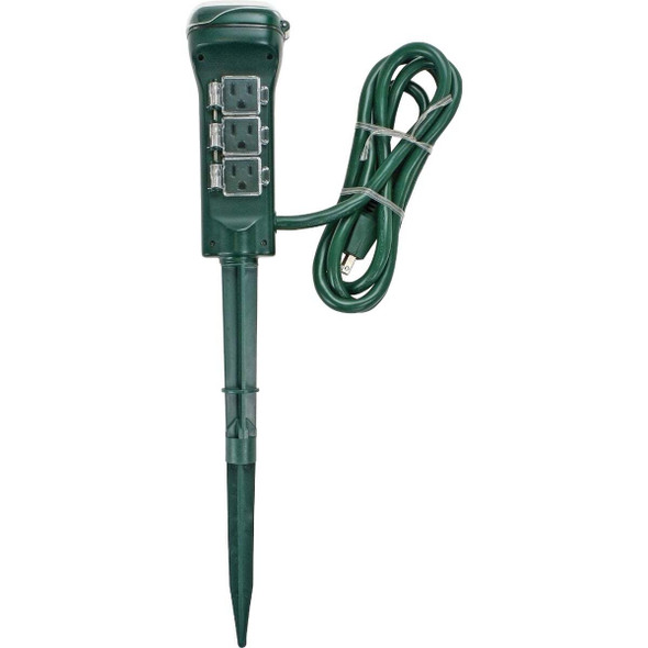 Prime 15A 125V 1875W Green Outdoor Timer Power Stake TNCDTSTK6-A