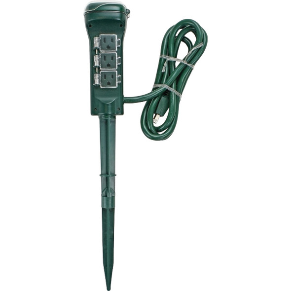 Prime 15A 125V 1875W Green Outdoor Timer Power Stake TNCDTSTK6-A