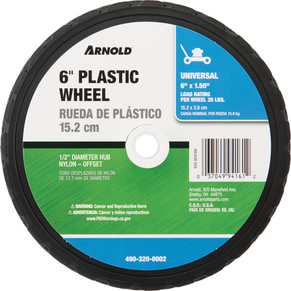 Arnold 6 In. Diamond Tread Offset Hub Wheel 490-320-0002 711420