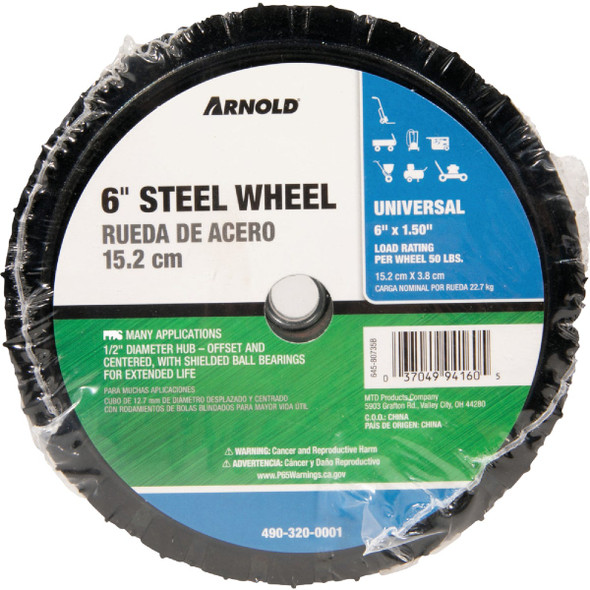 Arnold 6 In. x 1.5 In. Offset Hub Wheel 490-320-0001 715925