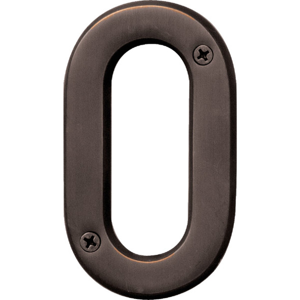 Hy-Ko Prestige Series 4 In. Oil Rubbed Bronze House Number Zero BR-42OWB/0